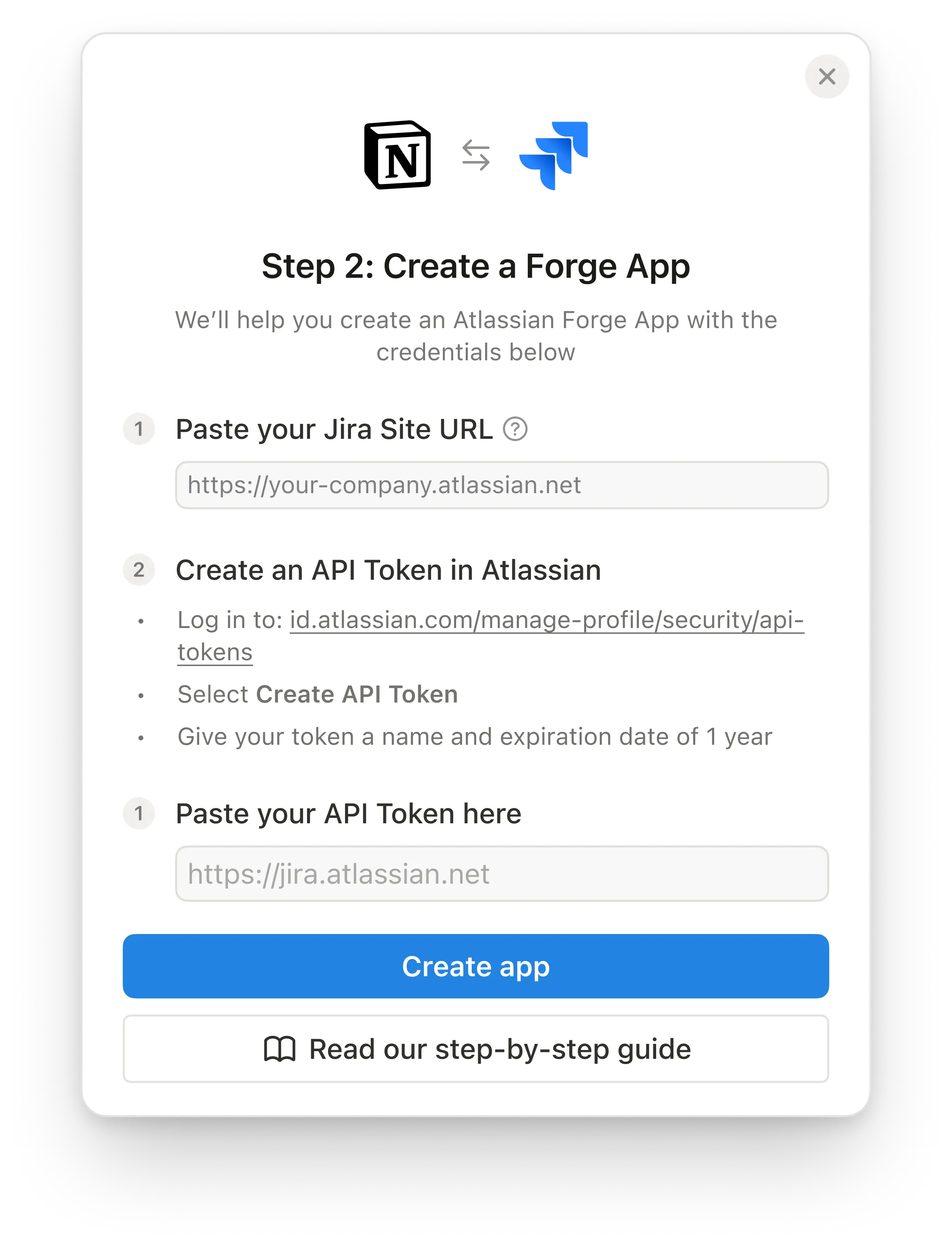 hc: paste jira site url