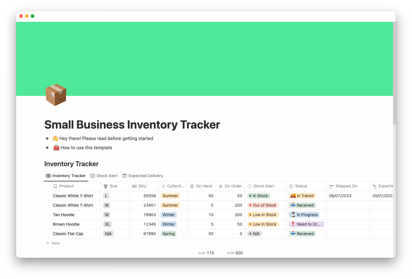 small business inventory tracker template thumbnail