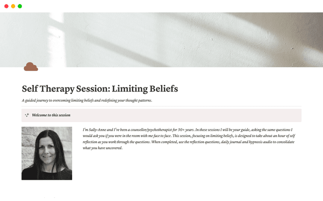 Self Therapy Session Journal | Limiting Beliefs