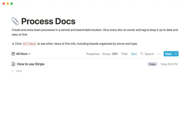 Process docs