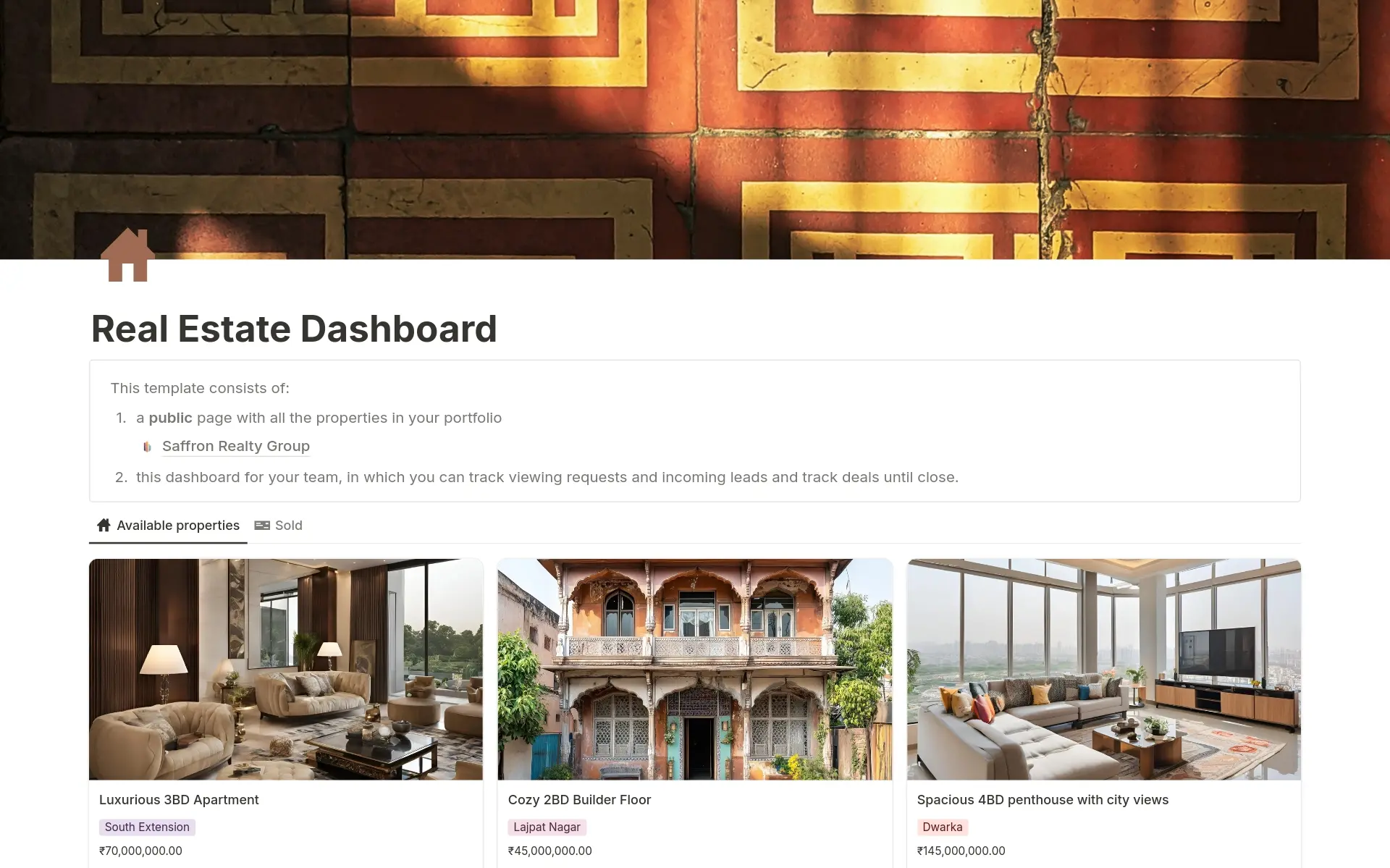 Screenshot of Put it on the map collection by Notion